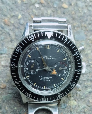 Croton Nivada Grenchen Chronograph Aviator Sea Diver Venus 210 1. Serie