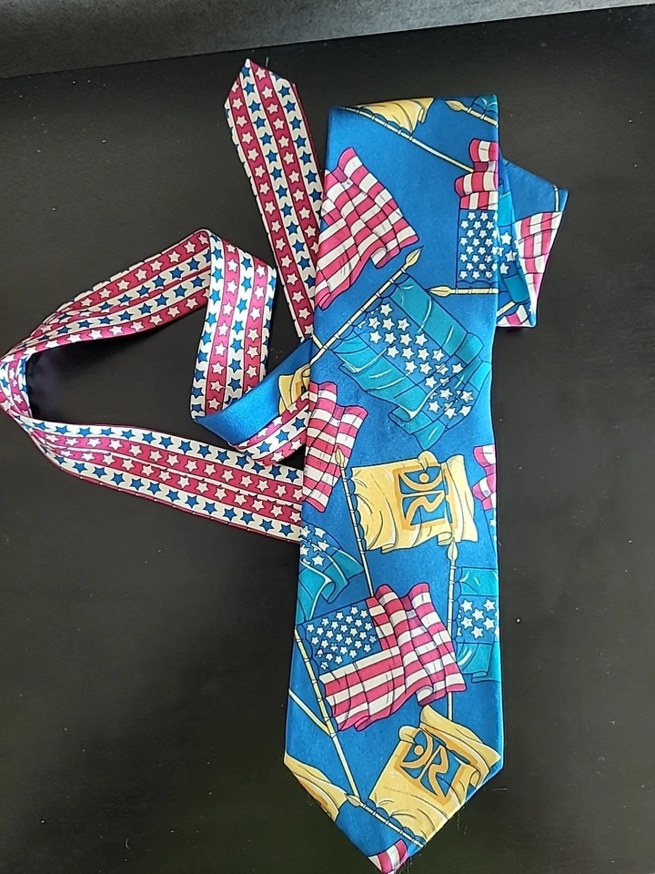 Corbata vintage 1995 Juegos Mundiales de Olimpiadas Especiales Connecticut para hombre bandera de Estados Unidos Foto 3 de 3