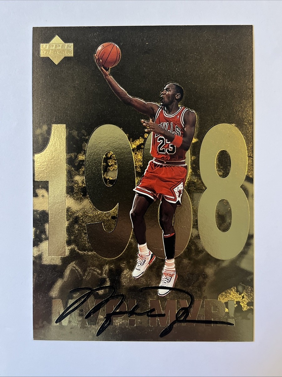 MICHAEL JORDAN 1998 Upper Deck 3.5x5 Gold Foil Facsimile Auto Card