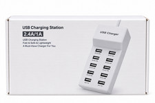 10 Port USB Charging Station 2.4A/1A Multi USB Charger 5V White New