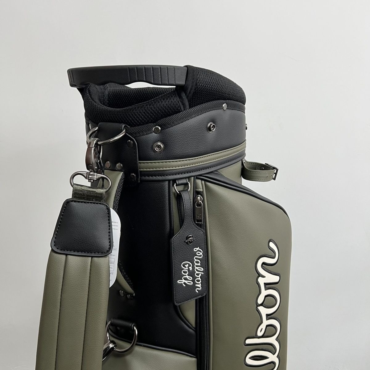 MALBON GOLF Caddy Bag Stand Type Khaki Synthetic Leather Japan | eBay