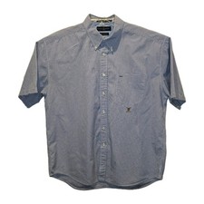 Tommy Hilfiger Shirt Mens XL 80's 2-Ply Fabric Golf Club Logo Blue Check VTG
