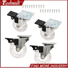 Findmall 4 Pcs 2 In Office Chair Caster Universal 360° Swivel Wheels With Brake