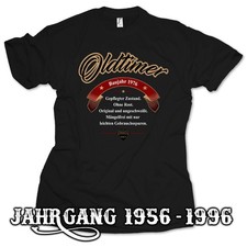 T-Shirt Geburtstag 18 30 40 50 60 70 Jahre Geschenk Jahrgang 1956-1996 Oldtimer
