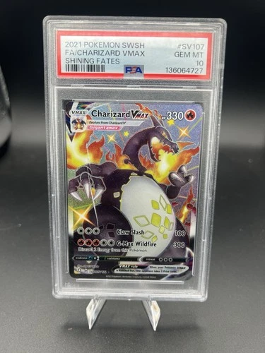 Pokemon Charizard Vmax Shining Fates SV107/072 PSA 10 Damaged Slab