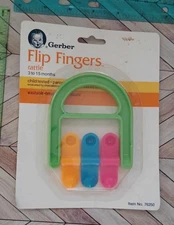 VTG 1989 Gerber Flip Fingers Rattle New Factory Sealed Package 76250 Baby Toy