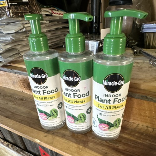 Miracle-Gro Indoor Plant Food Liquid Fertilizer 8 fl oz Pump Bottle Lot of 3
