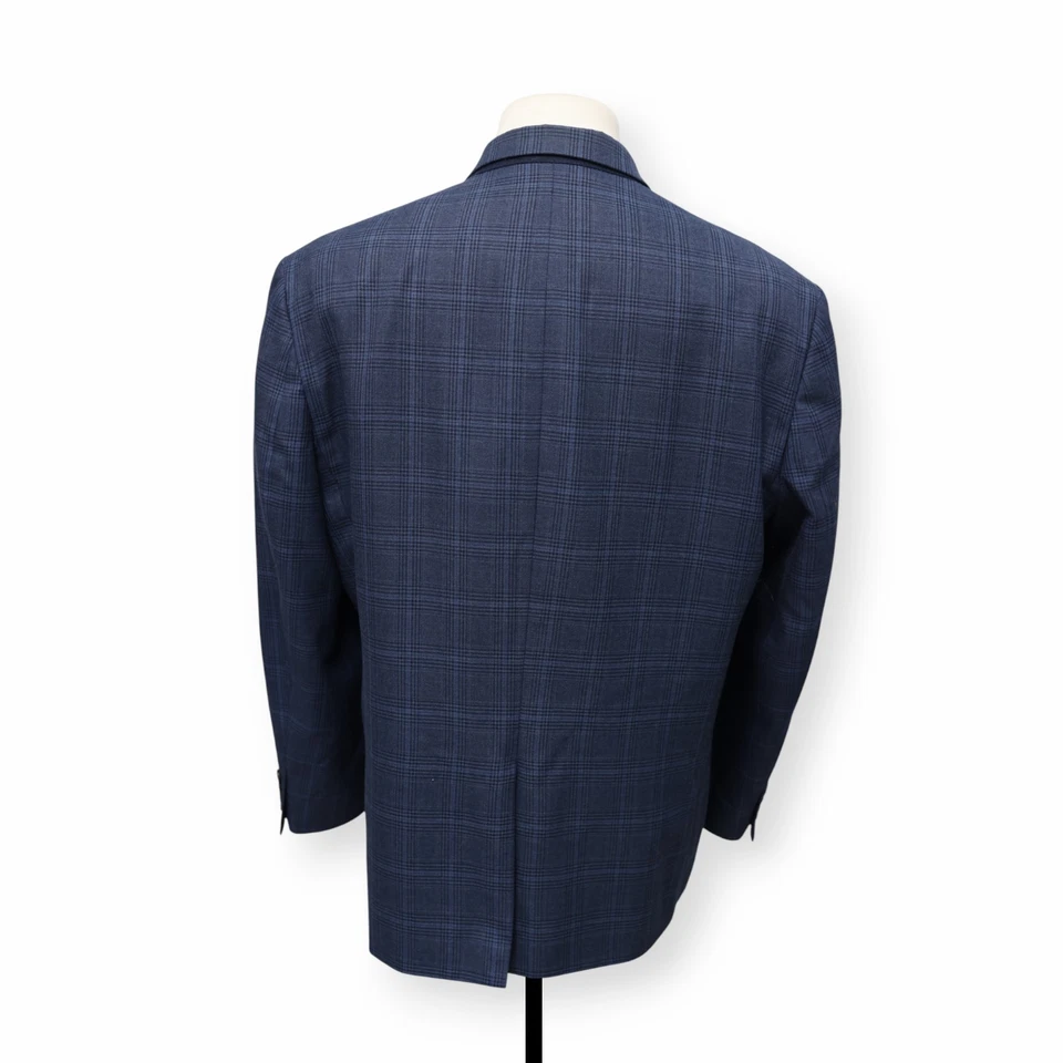 CHAPS Hombre Azul WINDOWPANE Dos Botones Abrigo Deportivo Traje Chaqueta Blazer 48 R Foto 4 de 4