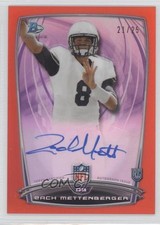 2014 Bowman Rookie Chrome Refractor Red Border 21/25 Zach Mettenberger Auto 1e5