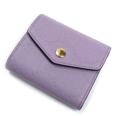 Gucci GG Medium Wallet Trifold Lilac Women's Italy Card Holder New