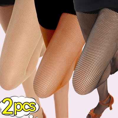 1 2pc Latin Fishnet Tights Elastic Ballroom Stockings Pantyhose Women Dance