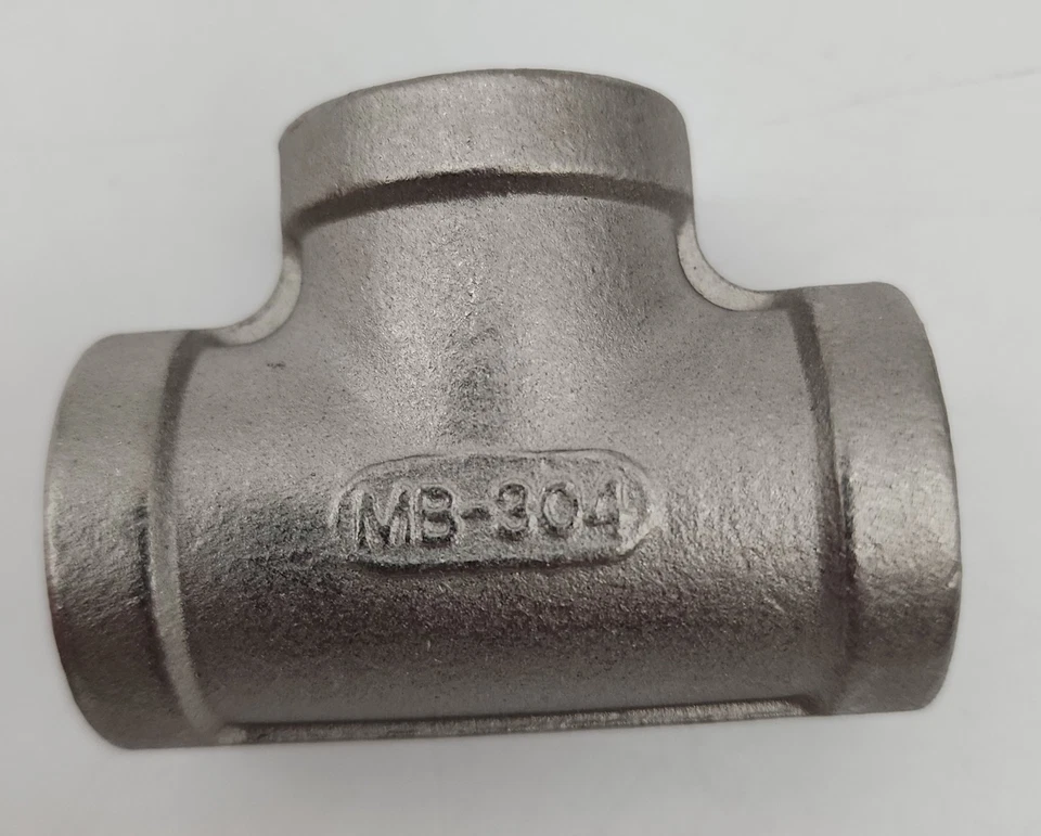 MERIT BRASS K406-08 Pipe Tee: 1/2", 304 SS FNPT, Threaded, 150 psi (5 PCS) - Image 4 of 4