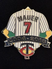 2024 Baseball Hall of Fame Joe Mauer pin Minnesota Twins 2004 - 2018 jersey