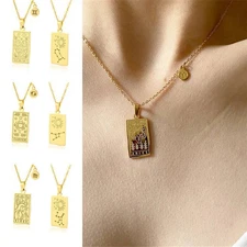 12 Constellation Necklace Gold Stainless Steel Zodiac Sign Vintage   Zodiac