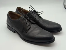 Johnston & Murphy Black Genuine Leather Oxford Plain Toe Dress Shoes Men's 12M