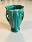 McCoy Pottery draped daisy vase teal glaze