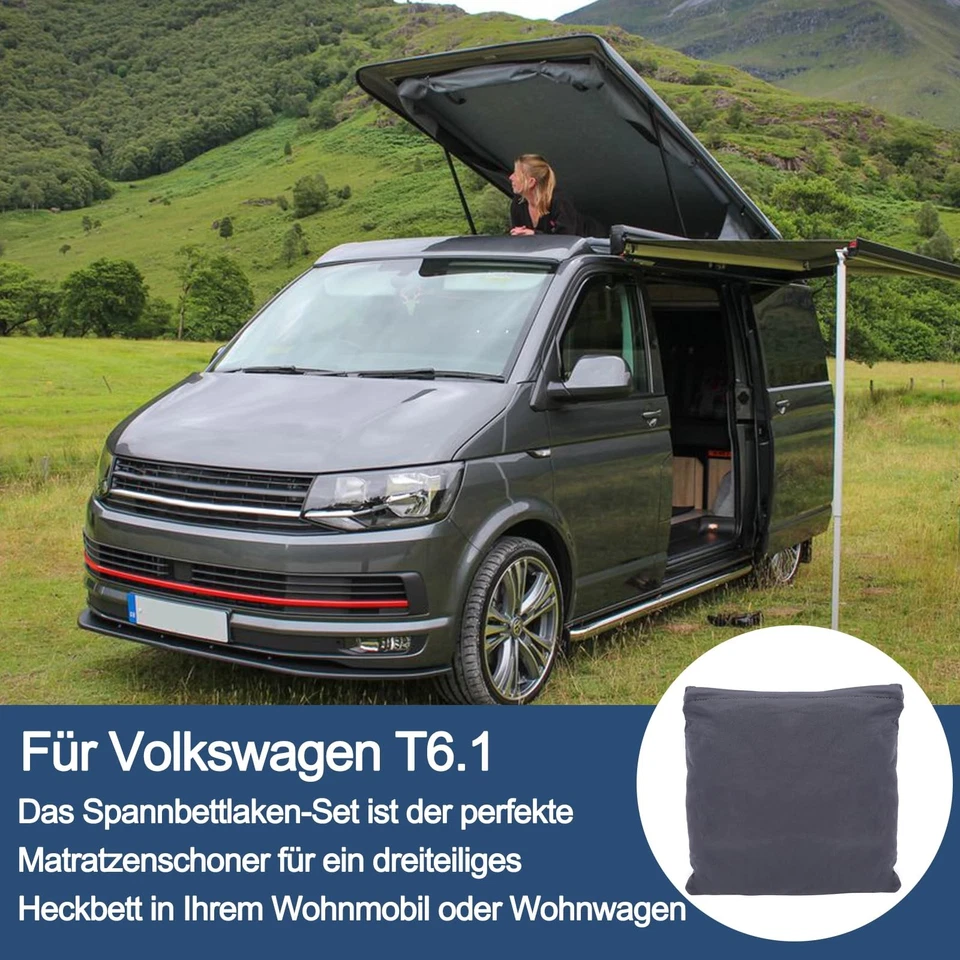 Motorhome Fitted Sheet Rear Bed Loft Bed Pop Up Roof Replacement for VW T6.1 Ca... - Image 4 of 4