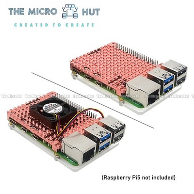Passive Kühlung Kupfer Kühlkörper für Raspberry Pi 5 optional Aktiv Kühler Lüfter