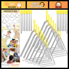 14 Pcs Triangle Percussion Set - 4-10 Inch Steel Triangles with Striker for Musi