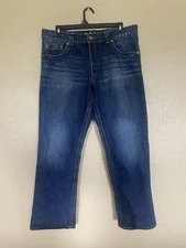 Wrangler Rock 47 Jeans Mens 40x32 Blue Relaxed Boot Cut Denim Western Cowboy