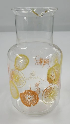 Vintage PYREX 2 Quart Orange Lemon Juice Carafe Glass Pitcher #3520 NO LID
