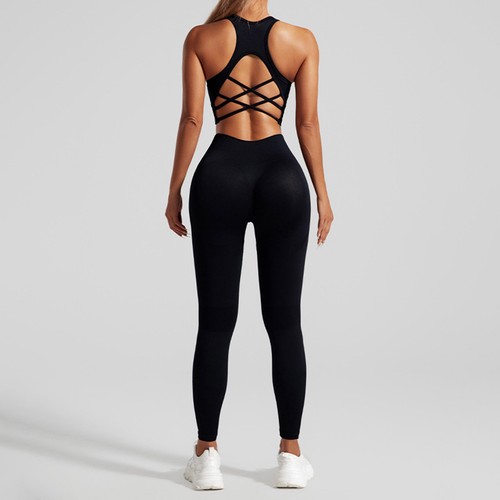 Damen Leggings Fitness Activewear Set Laufen Cropped Weste Sportbekleidung Training - Bild 11 von 47