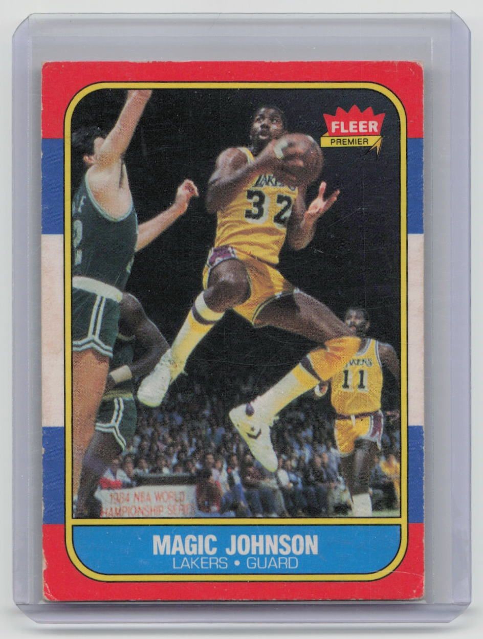 Fleer 1986 Magic Johnson Los Angeles Lakers Basketball Card #53 Vintage