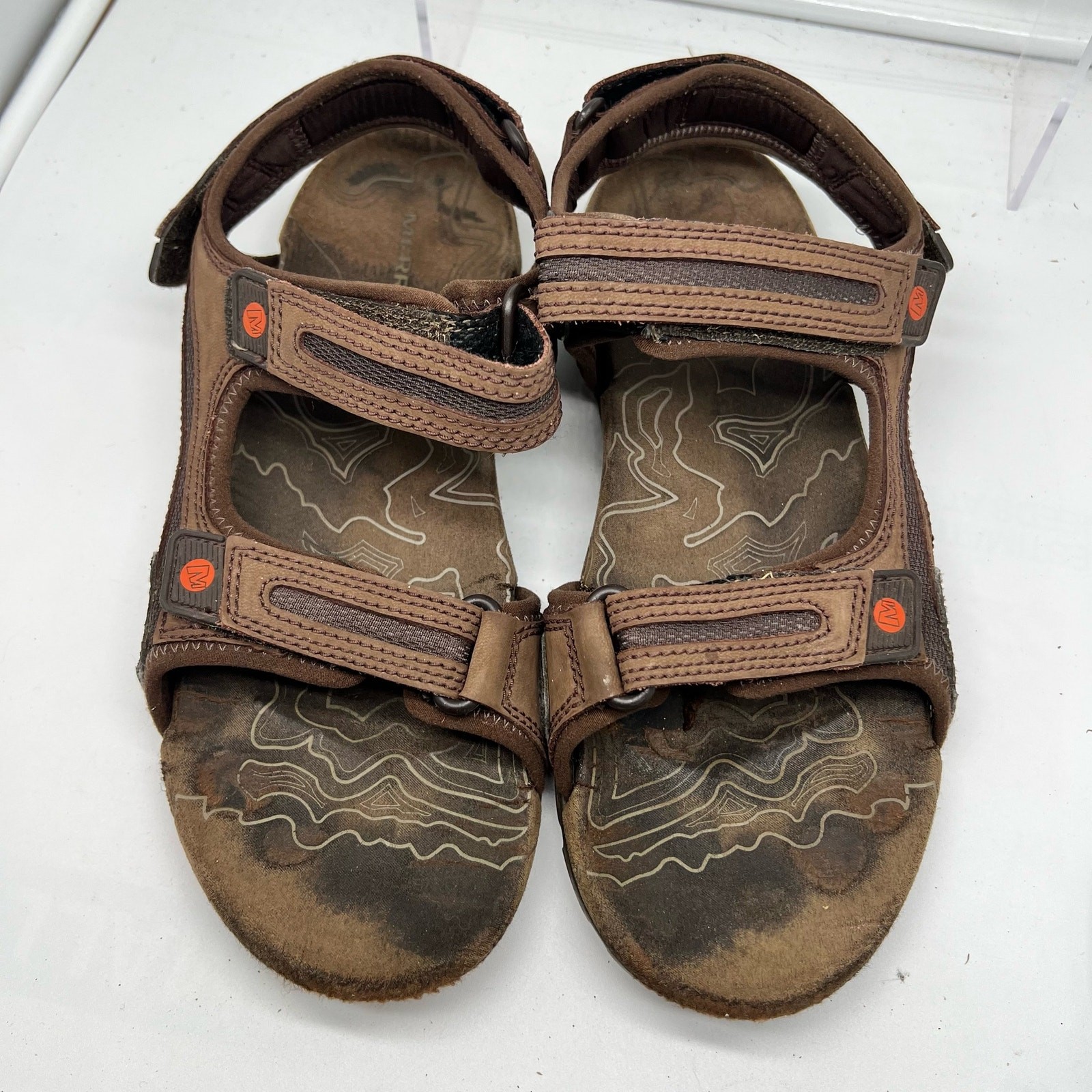 Sandali Merrell uomo taglia 10 sabbia rovere terra scura ceramisti pelle argilla