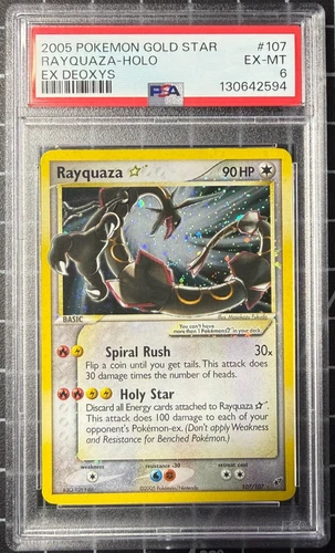 Pokemon - Rayquaza Gold Star Ex Deoxys PSA 6 #107