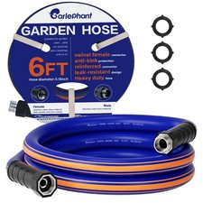 short garden hose 6 feet x 5/8Inch, short water hose with Swivel Handle, Heav...