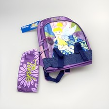Disney’s Tinker Bell Backpack Fairy Theme Small Purple School Bag +Pencil Case