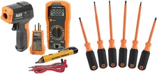 4-Piece Electrical Test Kit with IR Thermometer, Multimeter, Voltage Tester and 