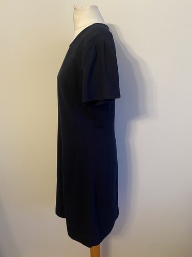 Clifford michael dress size 8 navy blue vintage pencil 100% wool shirt sleeves - Picture 4 of 12