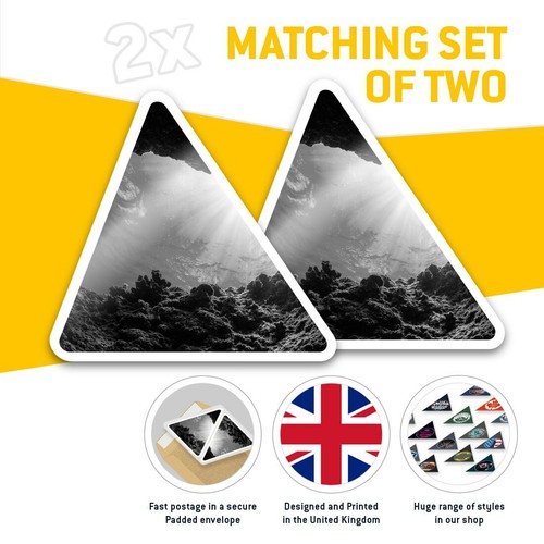 2 x Triangle Stickers 10cm - BW - Scuba Underwater Caves Diving Diver #41221 - 第 2/9 張圖片