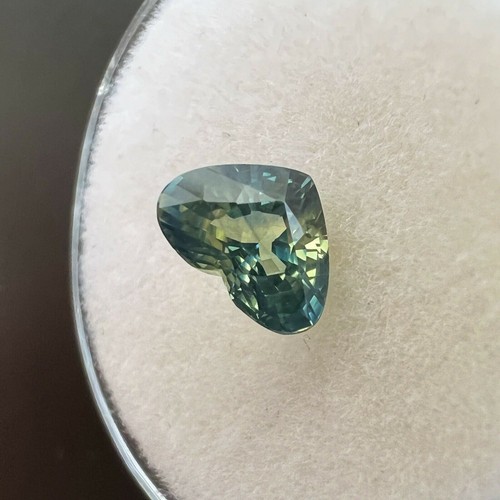 GIA CERTIFIED Bi Colour Australian Sapphire 1.14ct Yellow Blue Heart Cut NO HEAT - Picture 4 of 7