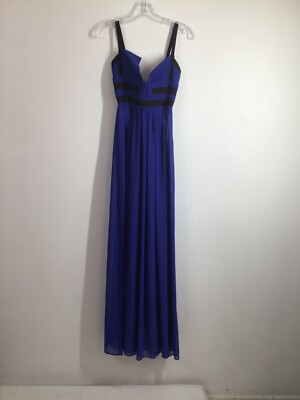 BCBG Dress BCBG Margarette Royal Blue/Black Halter Party Long Gown New 