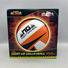 Night Games LED Light Up Volleyball Orange White Black 8" Ball - Regulation Size