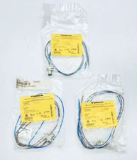 LOT OF 3 TURCK FS 4.4-0.5/18.25 ACTUATOR / SENSOR RECEPTACLE 4-WIRE M12 4-PIN