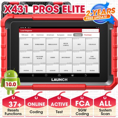 2025 LAUNCH X431 Pros Elite Auto OBD2 Diagnosegerät ALLE SYSTEME ECU Coding RDKS