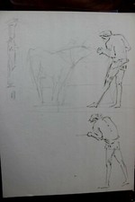 DDR Maler Professor Peuker Wolfgang Bleistift Zeichnung Original  Studien