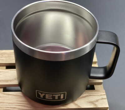 YETI Rambler Black 14oz Vacuum Insulated Travel Coffee Mug No