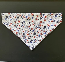 Handmade Medium White Star Dog Bandana
