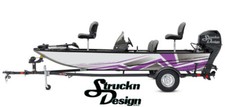 Light Gray Purple Angled Triangle Stripes Graphic Wrap Boat Fish Decal US Vinyl
