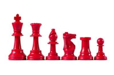 Wholesale Chess Staunton Colored Chess Pieces (Red)
