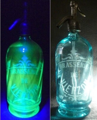 antike Uranglas BRASSERIE DE VIERZON SODAFLASCHE SIPHON SYPHON SELTZER BOTTLE