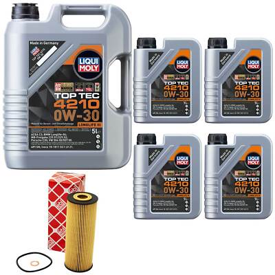 Motoröl Set Top Tec 4210 0W-30 LIQUI MOLY 9 Liter + Ölfilter für Ssangyong Kyron