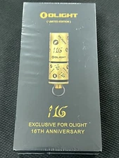 Olight I16 Brass Keychain Flashlight, Olight 16th Anniversary Edition, 180L NEW