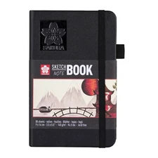 SAKURA Hardback Sketch Notebook 80 Sheets Creamy Paper 140g Black Cover