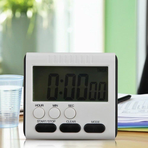 LCD Digitale Grande Cucina Cottura Timer Conto alla Rovescia Orologio Forte Sveglia Magnetica - Foto 4 di 10