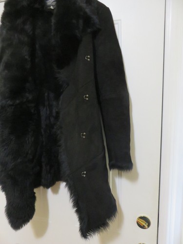 Muubaa Heneley Sheep Skin Coat w Thick Shearling Lining Black US Sz 6 Excellent! - Picture 10 of 14